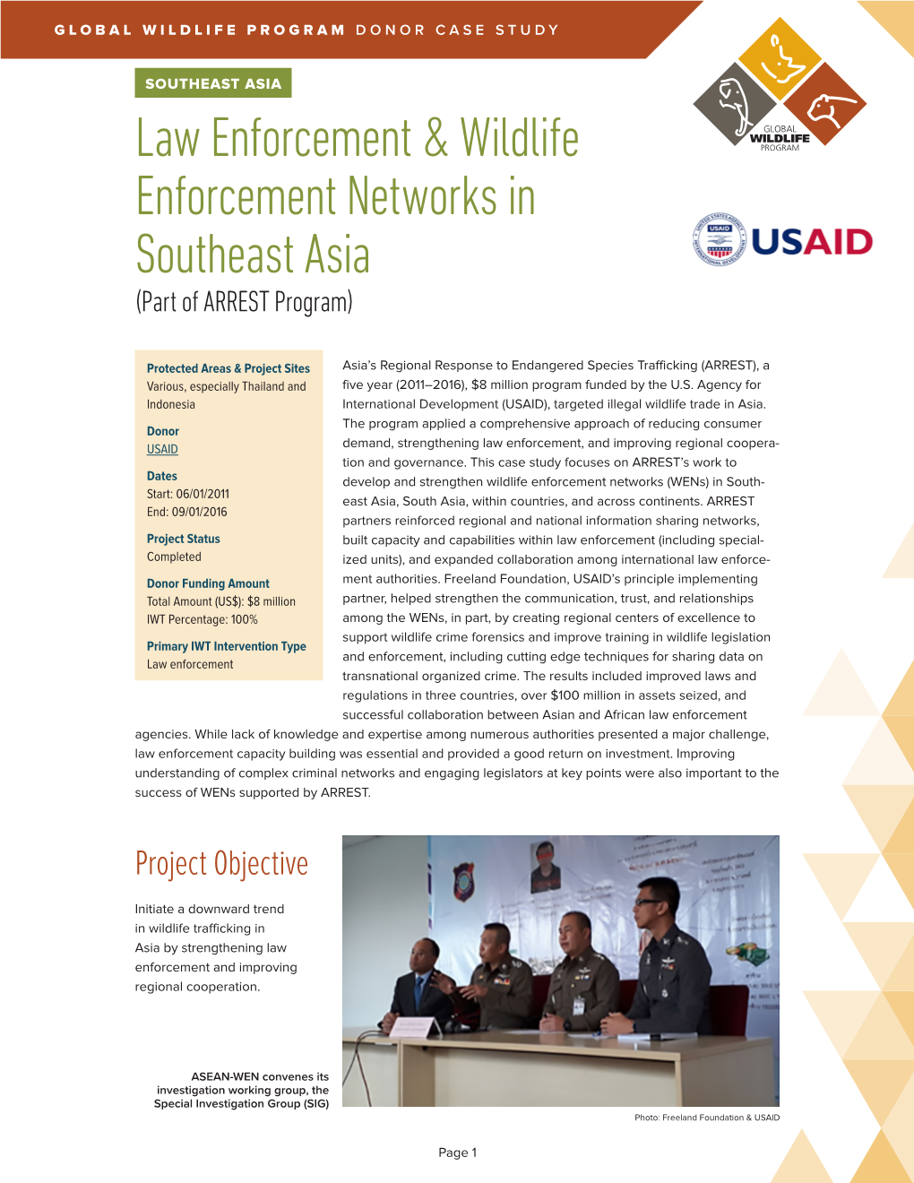 Law Enforcement & Wildlife Enforcement Networks in Southeast Asia