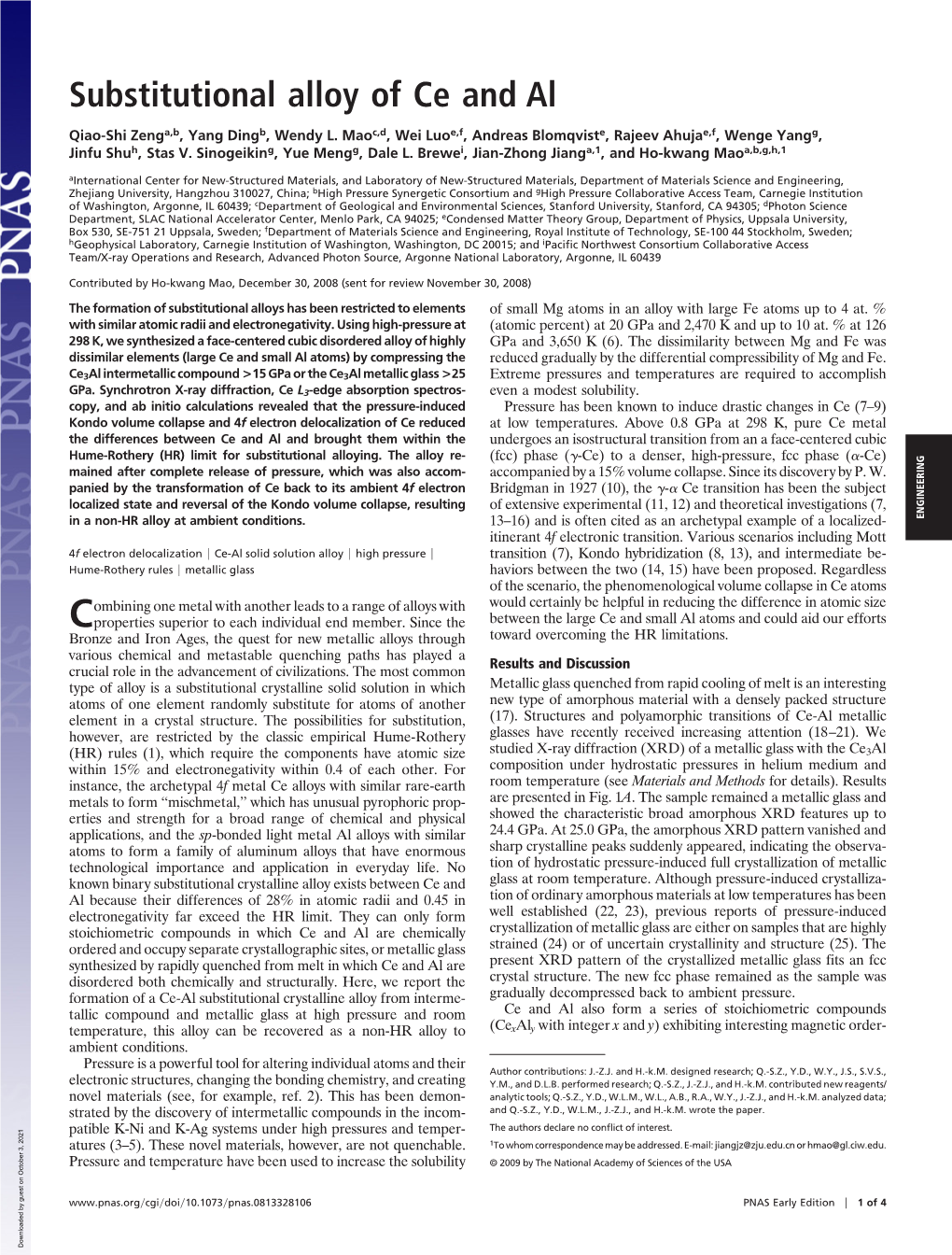 Substitutional Alloy of Ce and Al