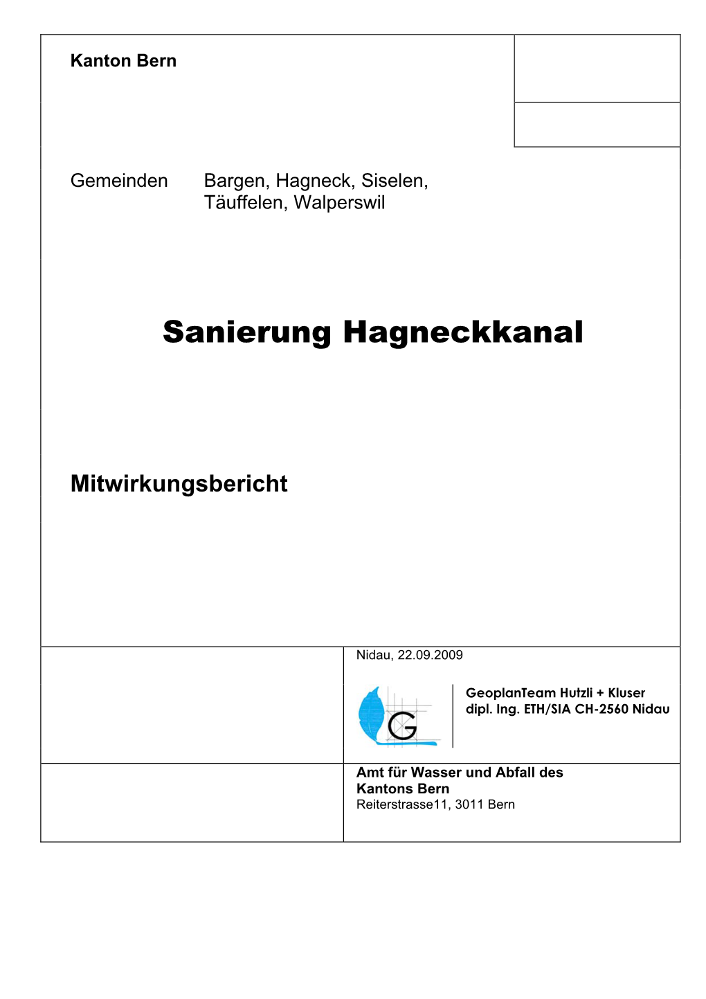 Sanierung Hagneckkanal