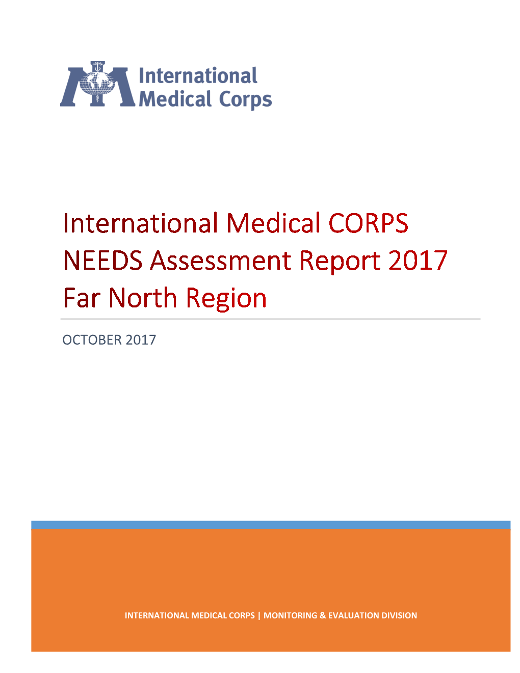 International Medical Corps Needs Assessment Report 2017 Far North Region