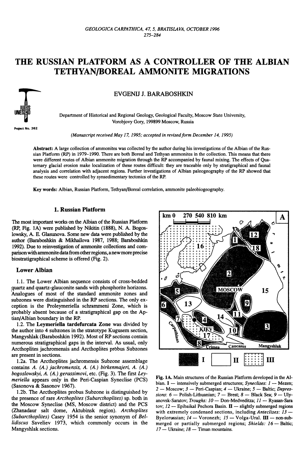 The Russian Platform As a Controller of the Albian Tethyan/Boreal Ammonite Migrations