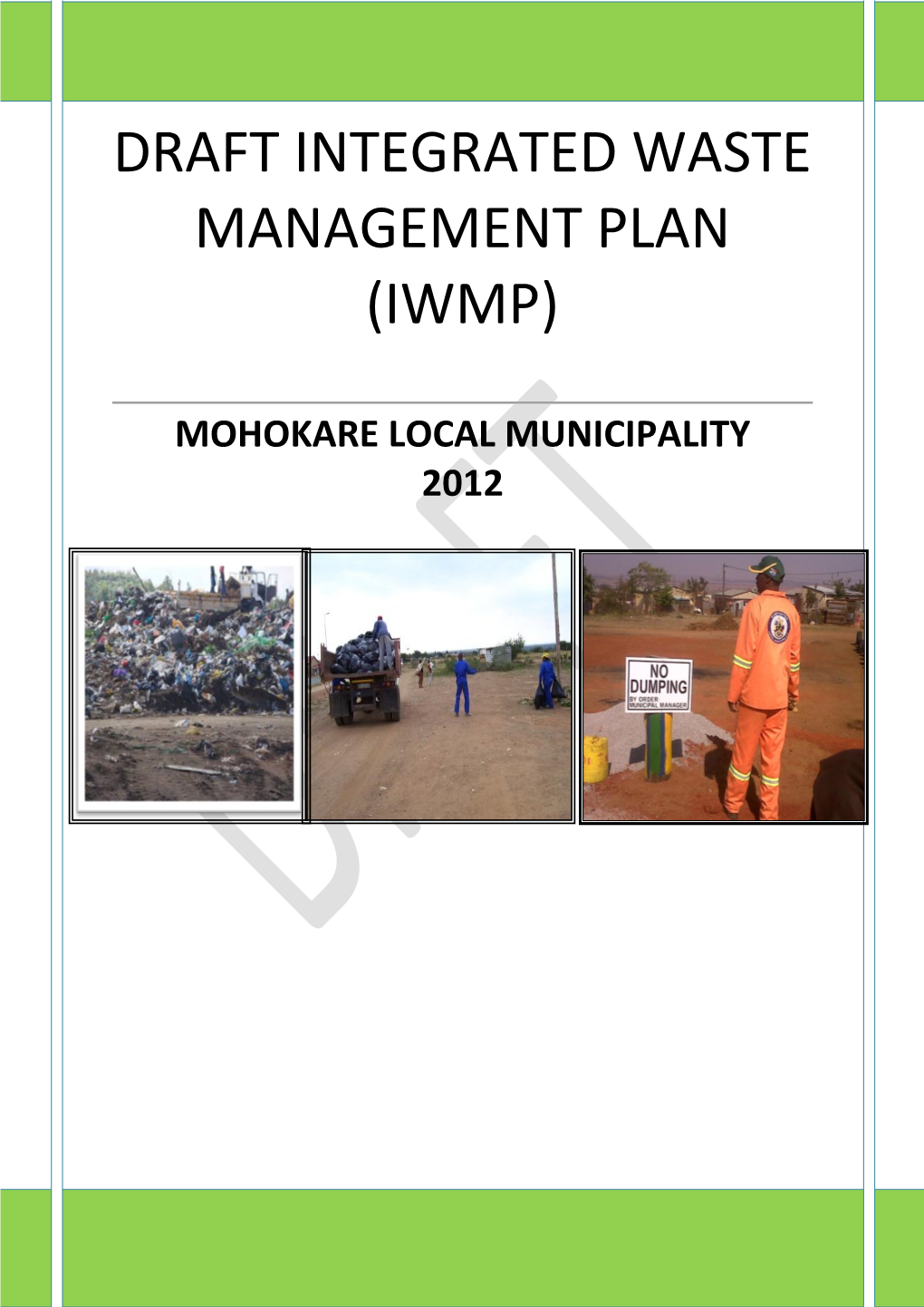Draft Integrated Waste Management Plan (Iwmp)