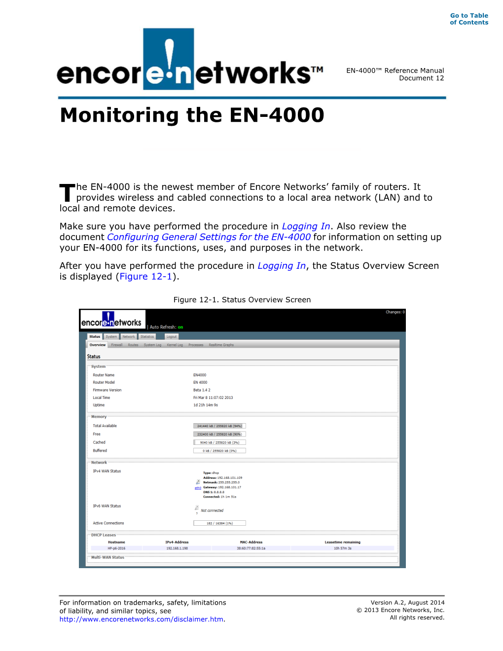 Monitoring the EN 4000