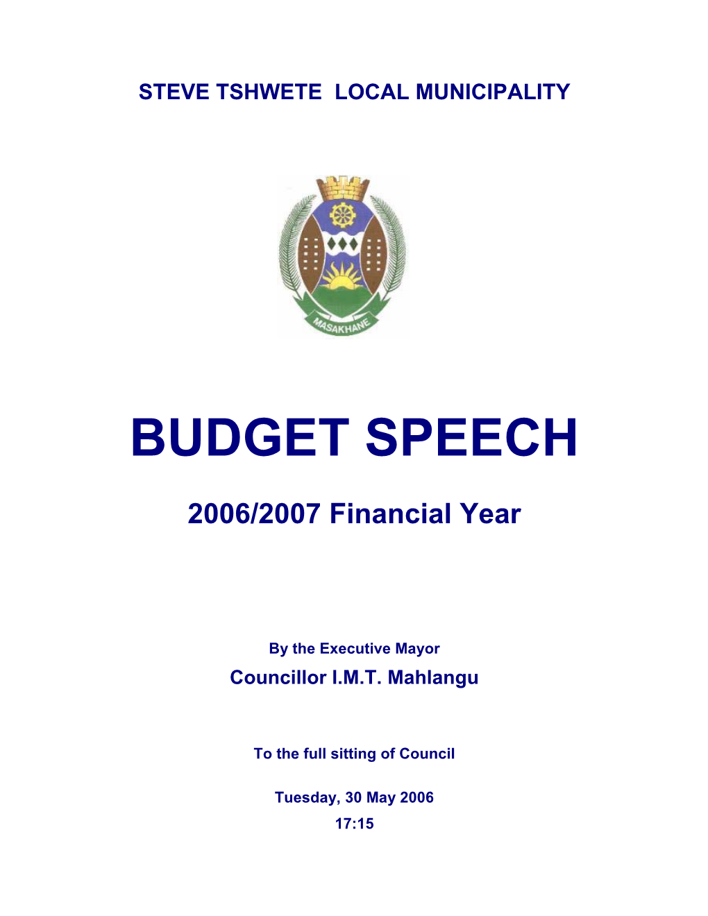 Budget Speech