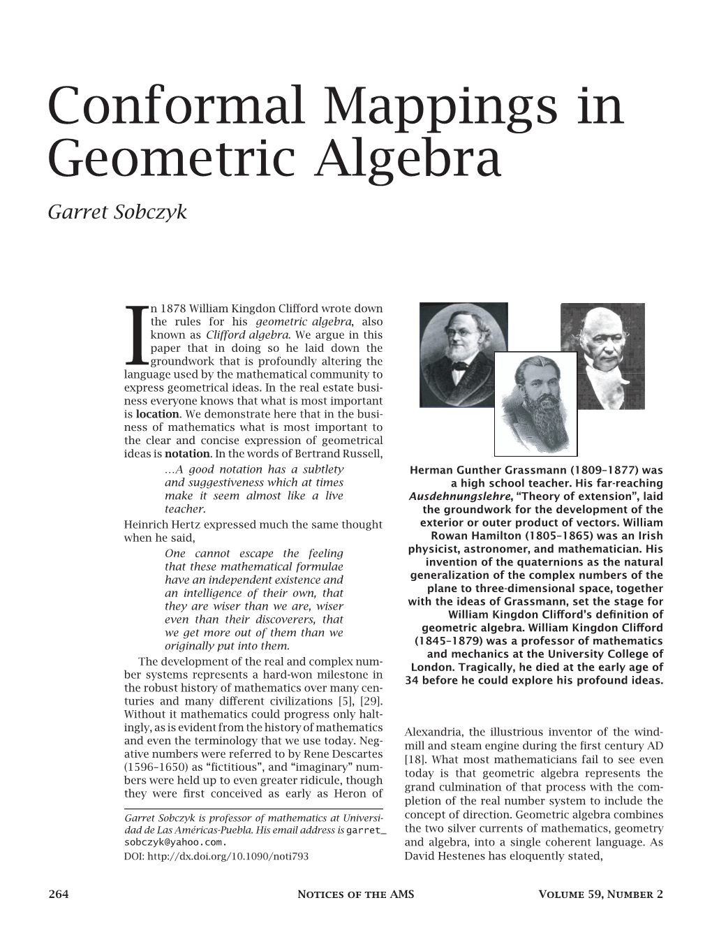 Conformal Mappings in Geometric Algebra Garret Sobczyk