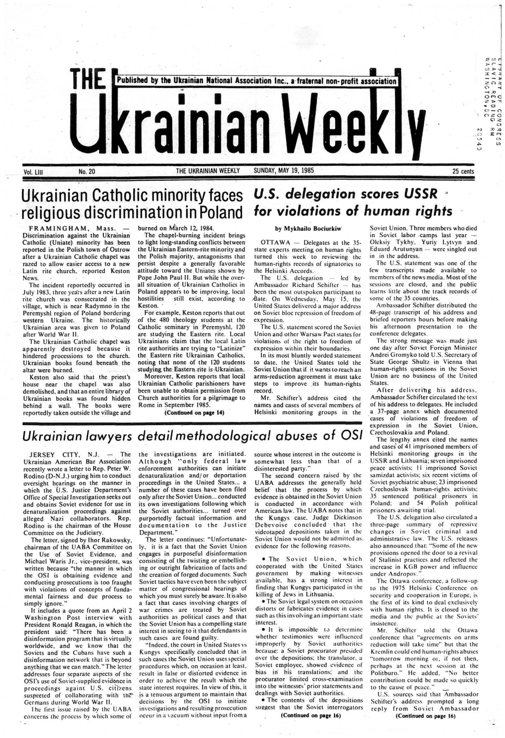 The Ukrainian Weekly 1985, No.20