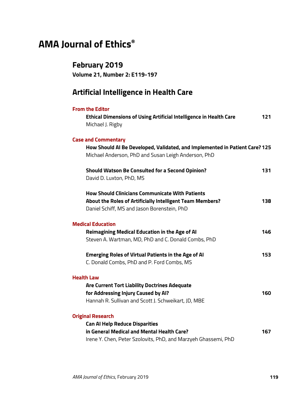 AMA Journal of Ethics® February 2019, Volume 21, Number 2: E121-124