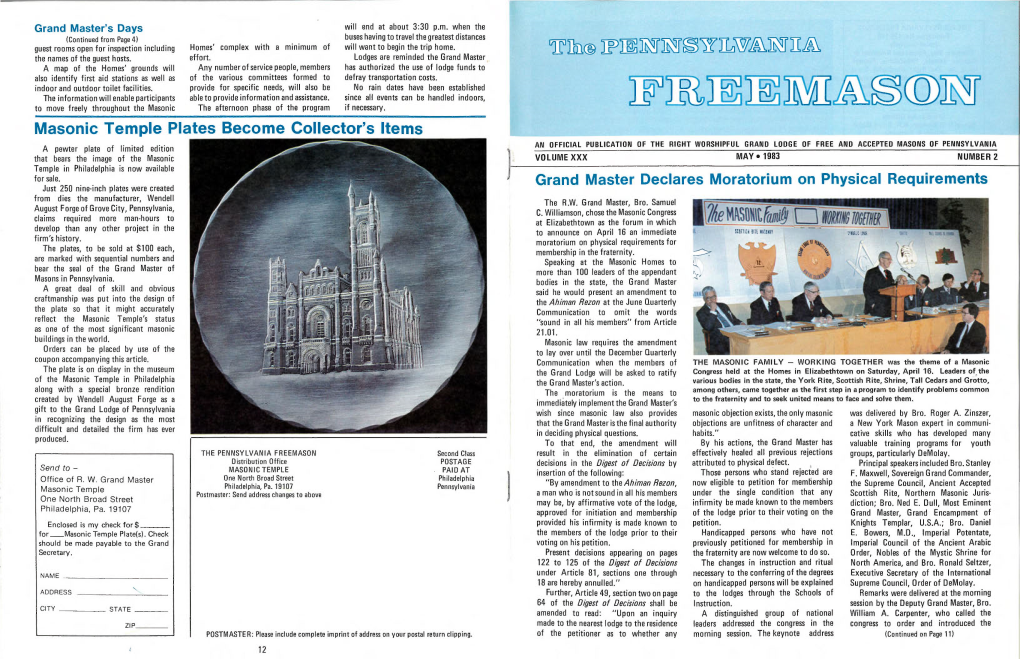 Masonic Temple Plates Become Collector's Items