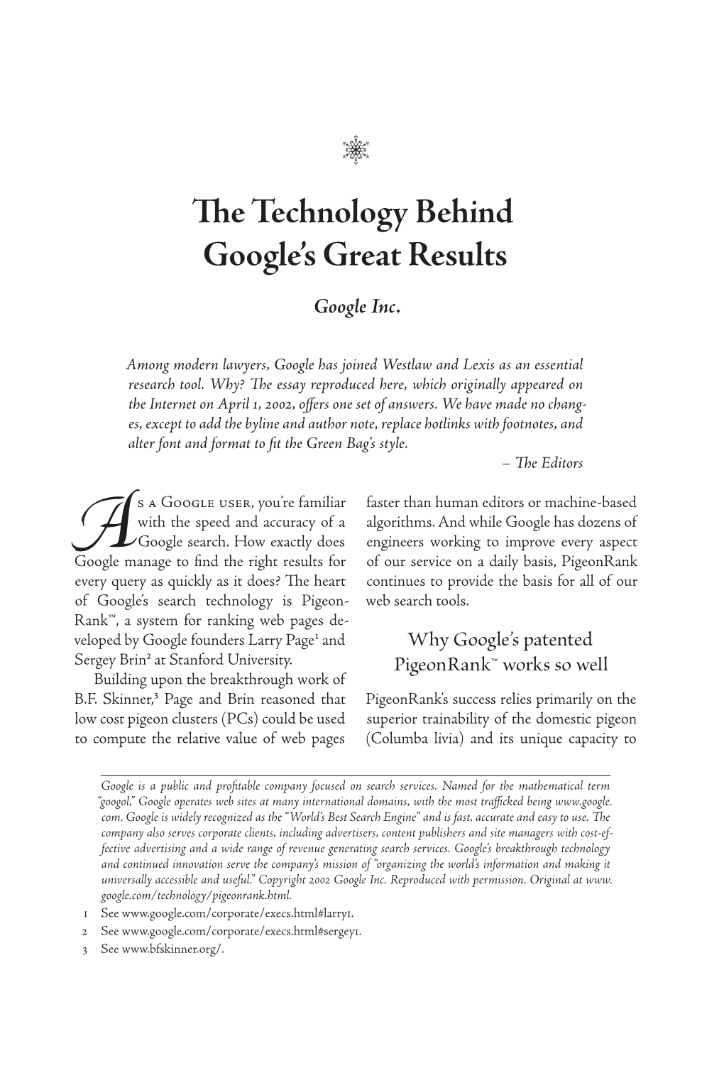 6 the Technology Behind Google's Great Results