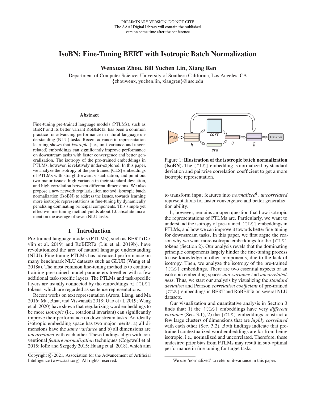 Isobn: Fine-Tuning BERT with Isotropic Batch Normalization