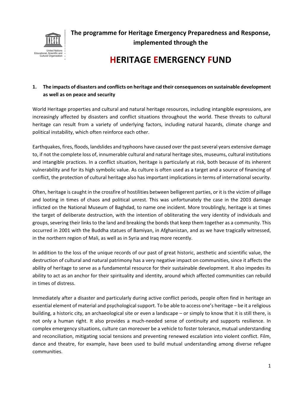 Heritage Emergency Fund