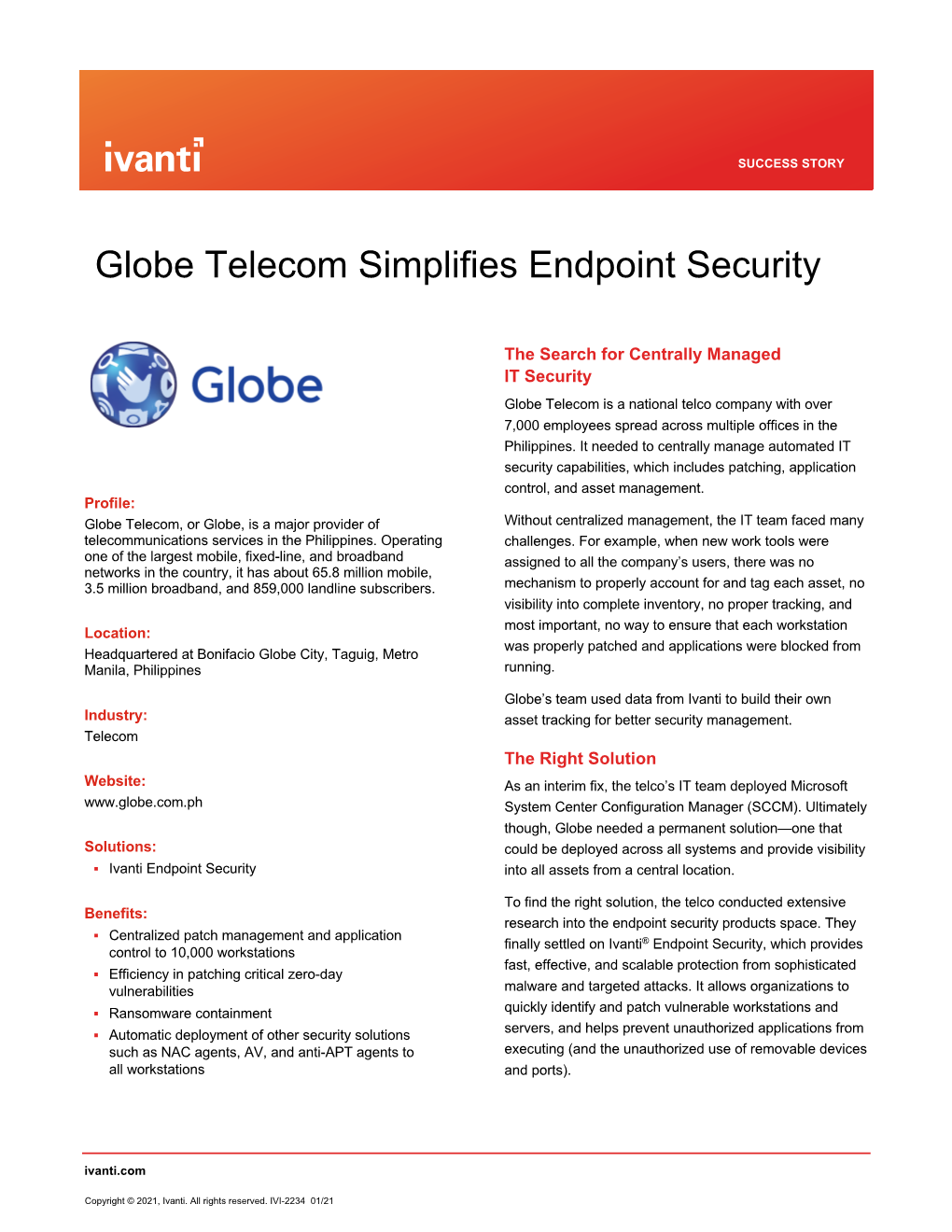 Globe Telecom Simplifies Endpoint Security