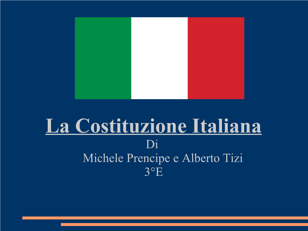La Costituzione Italiana Di Michele Prencipe E Alberto Tizi 3°E Indice