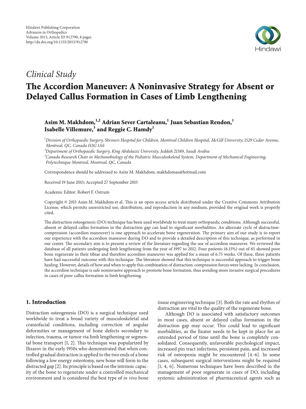 The Accordion Maneuver: a Noninvasive Strategy for Absent Or Delayed Callus Formation in Cases of Limb Lengthening