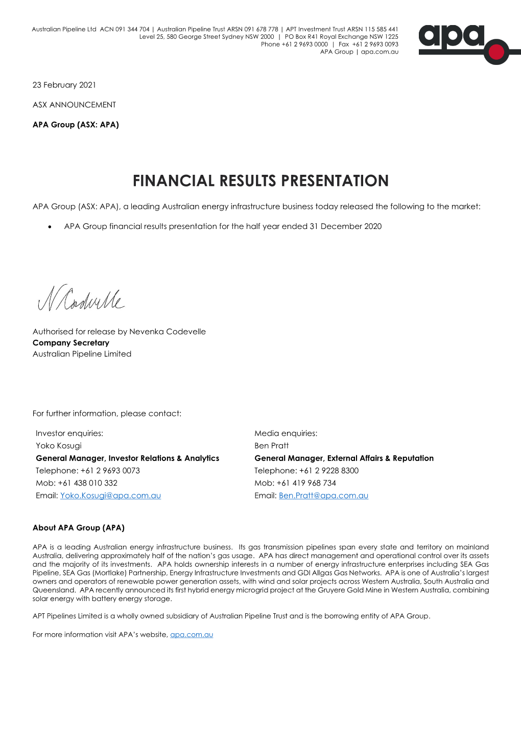 Financial Results Presentation