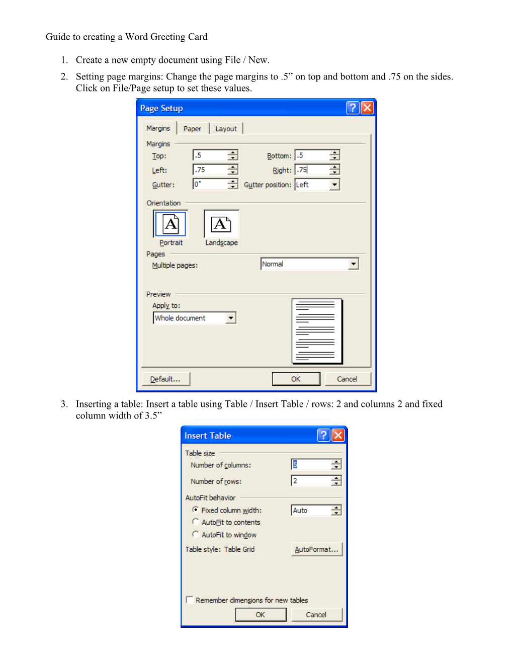 Guide to Creating a Word Greeting Card