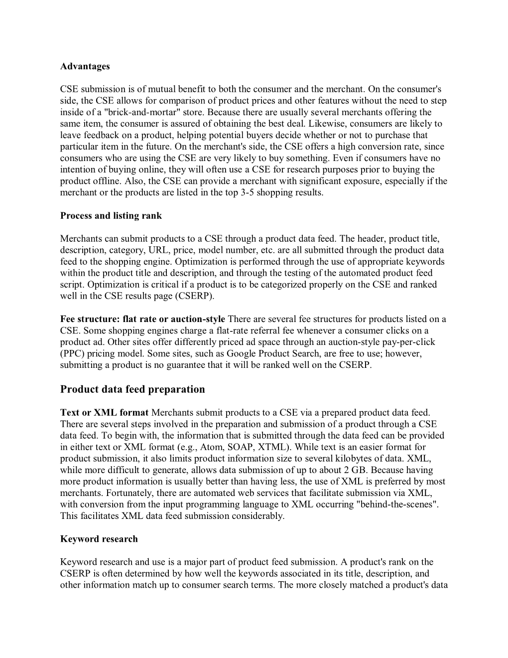 Product Data Feed Preparation