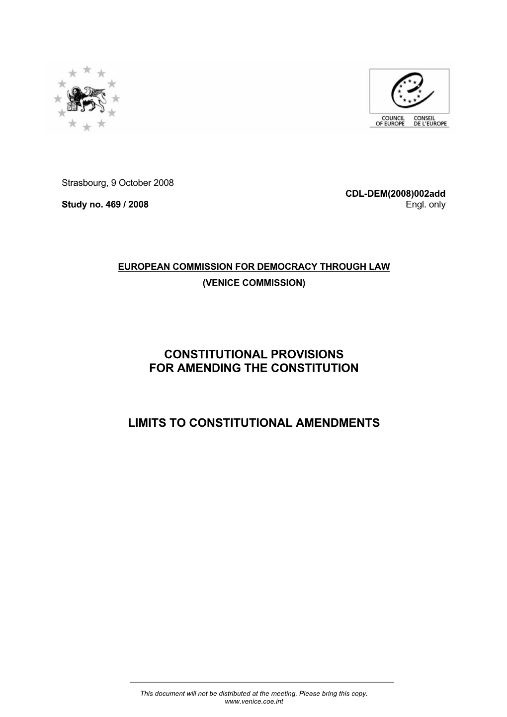 Constitutional Provisions for Amending the Constitution Limits To