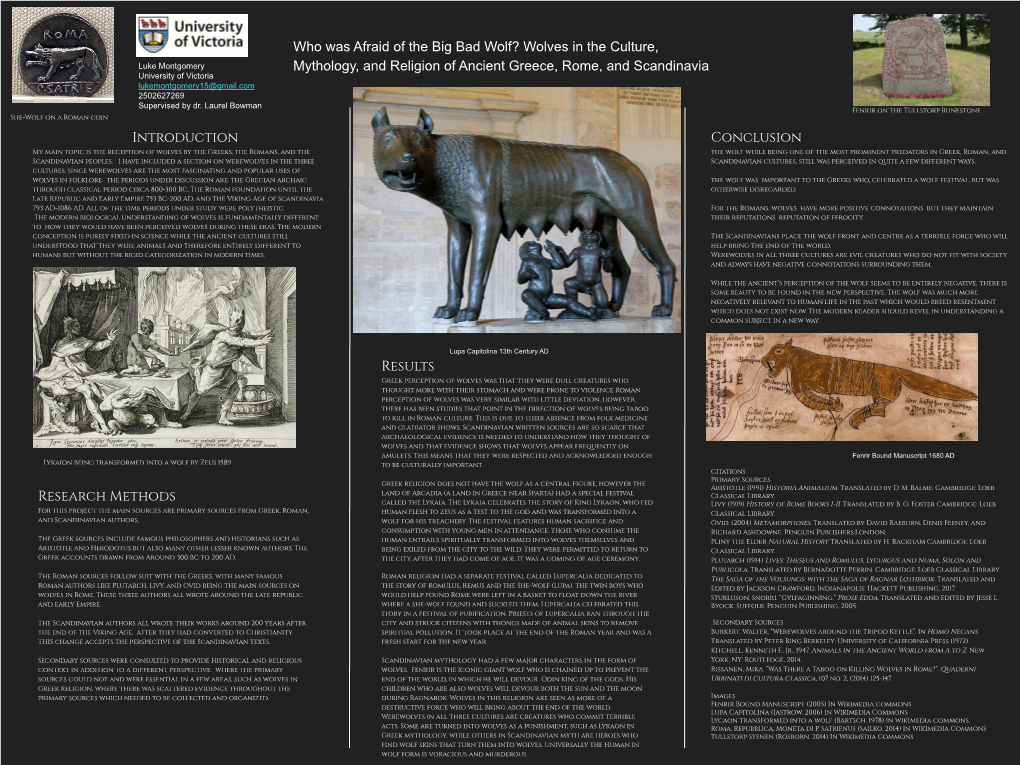 Wolves in the Culture, Mythology, and Religion of Ancient Greece, Rome