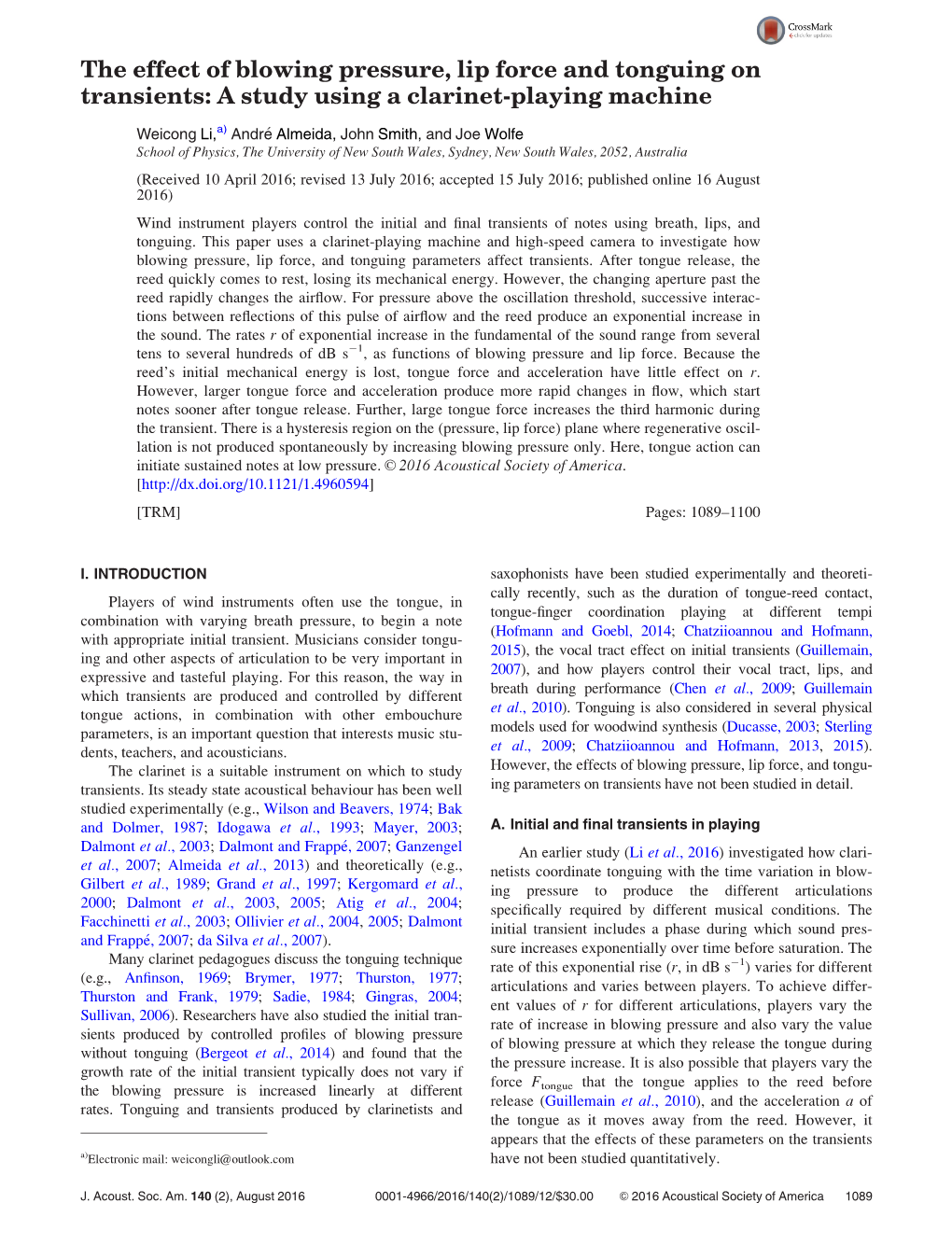 The Effect of Blowing Pressure, Lip Force and Tonguing on Transients: a Study Using a Clarinet-Playing Machine