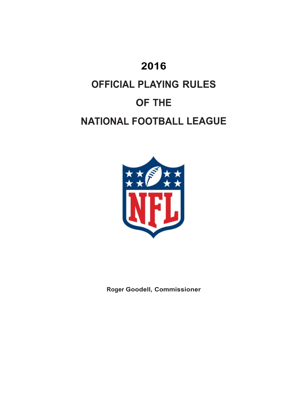 2016 Official Playing Rules of the National Football League