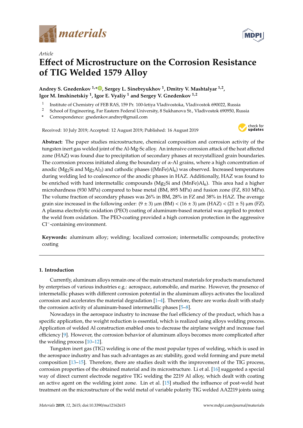 Effect of Microstructure on the Corrosion Resistance of TIG