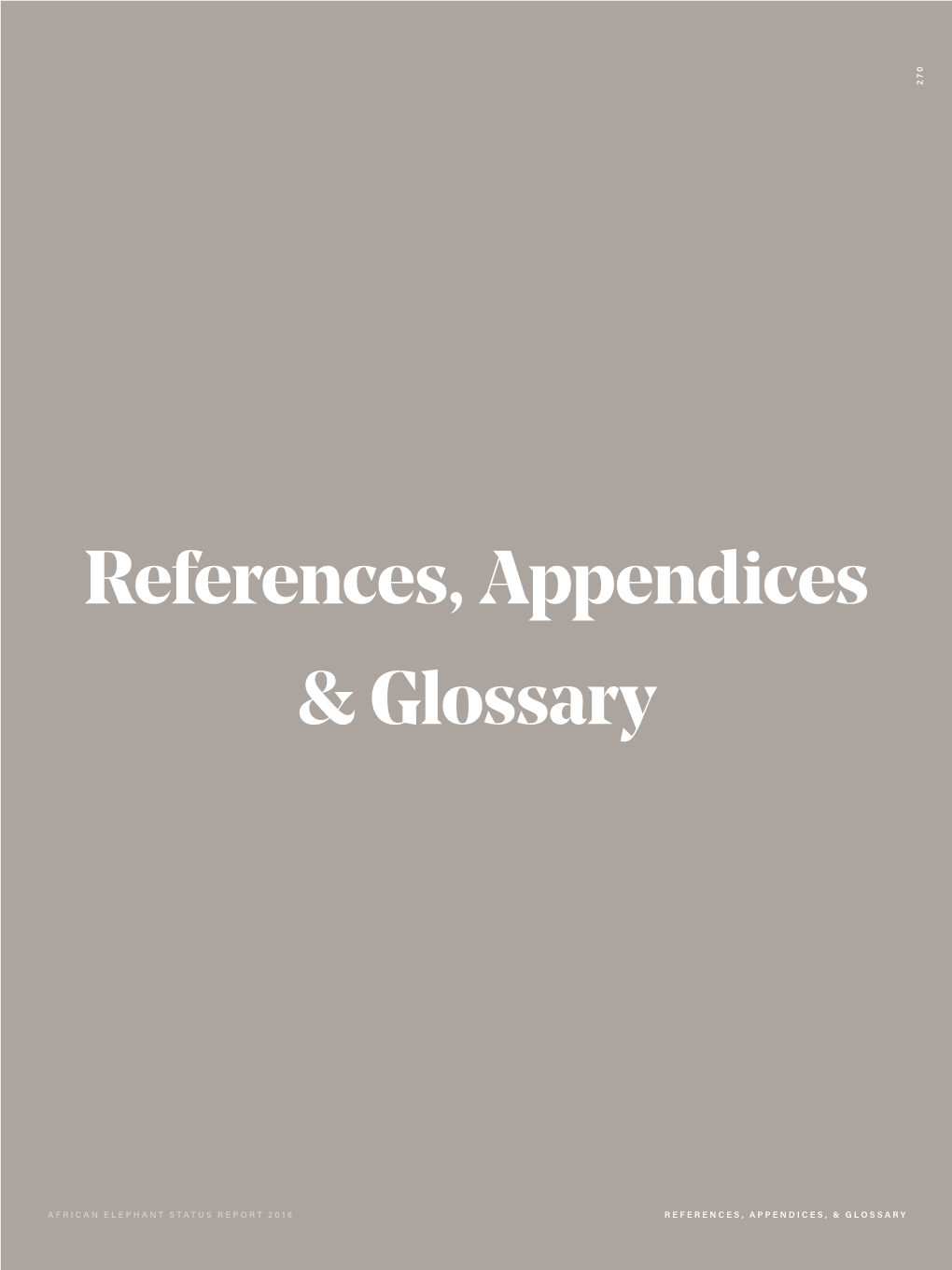 References, Appendices & Glossary