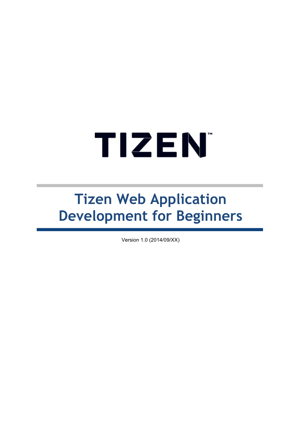 Tizen Web Application Development for Beginners