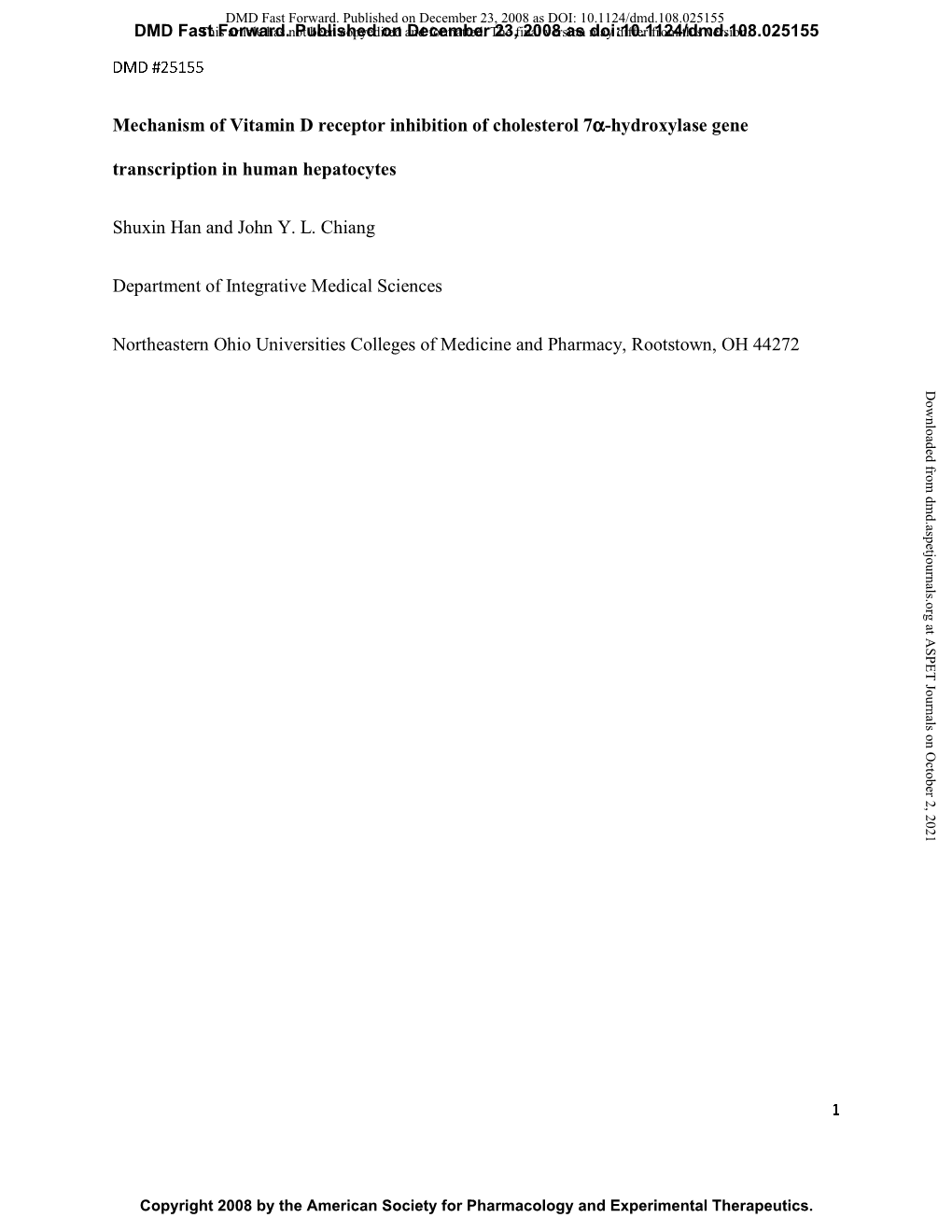 Mechanism of Vitamin D Receptor Inhibition of Cholesterol 7Α-Hydroxylase Gene Transcription in Human Hepatocytes