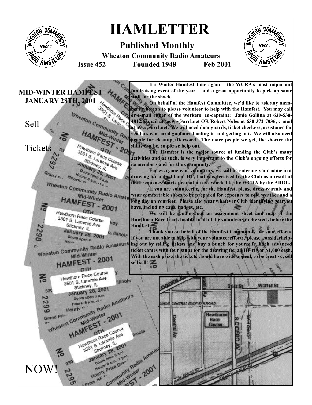 HAMLETTER Published Monthly Wheaton Community Radio Amateurs Issue 452 Founded 1948 Feb 2001