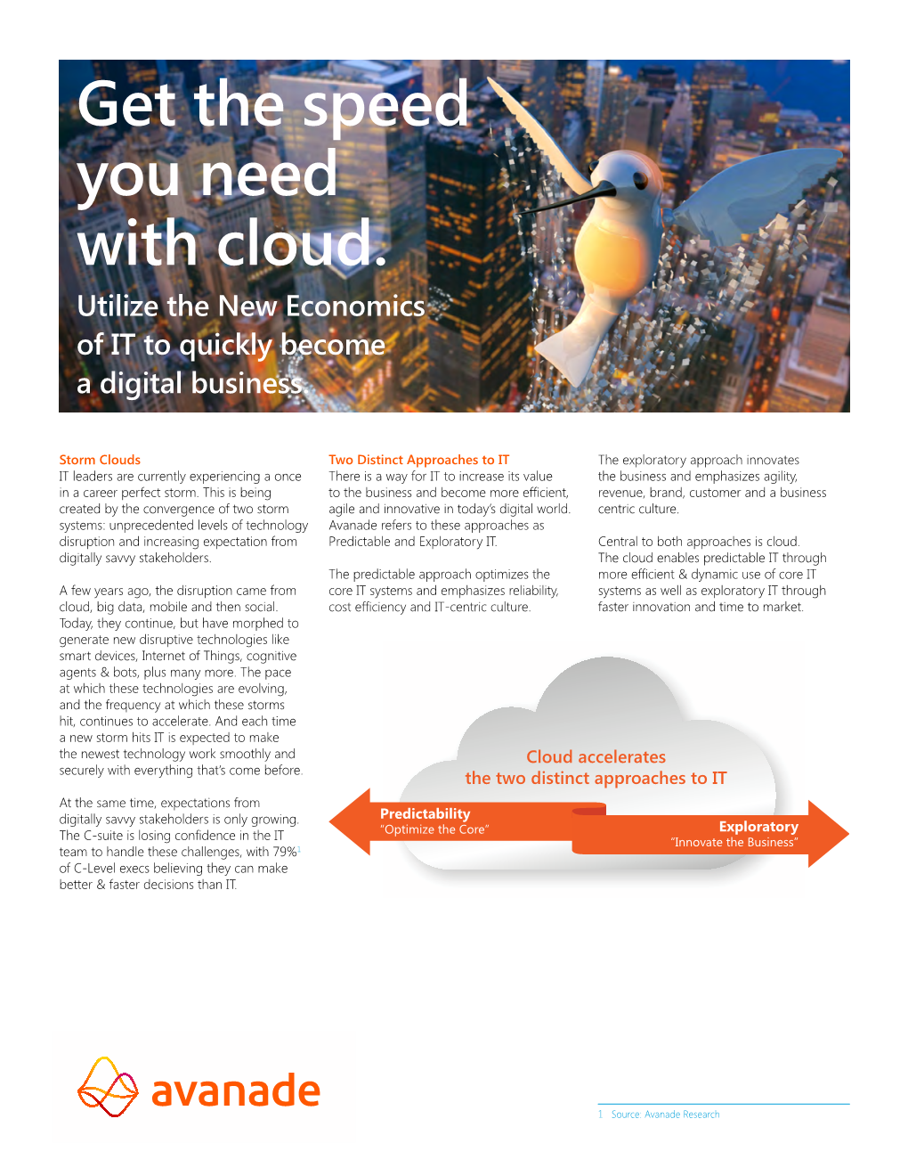 Get the Speed You Need with Cloud. Utilize the New Economics of IT to Quickly Become a Digital Business