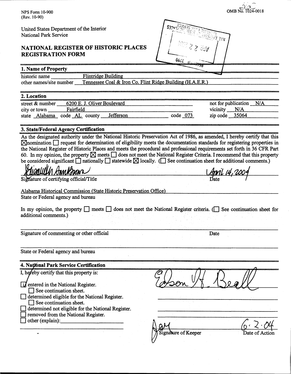 National Register of Historic Places Registration Form 1