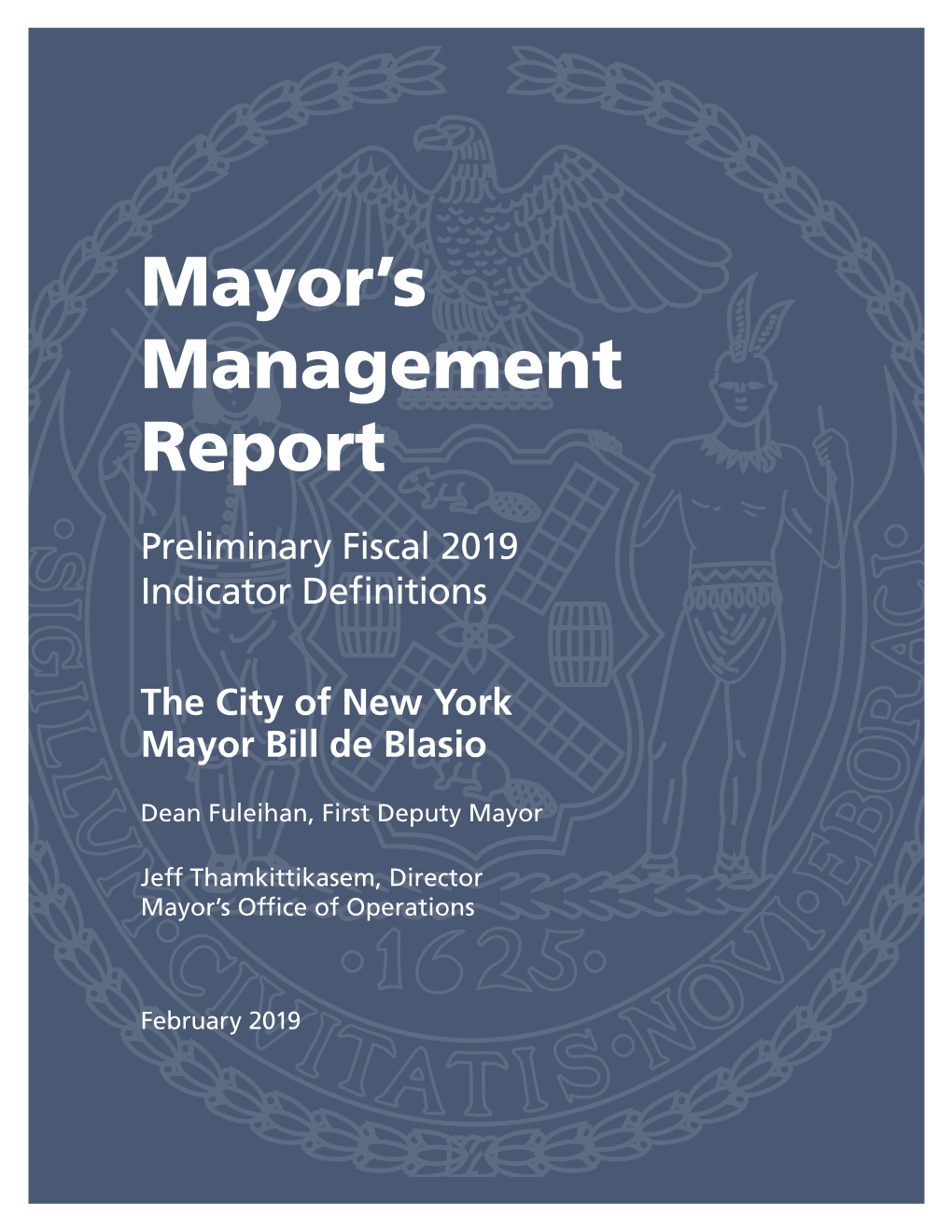 Preliminary Mayor's Management Report Fiscal 2019