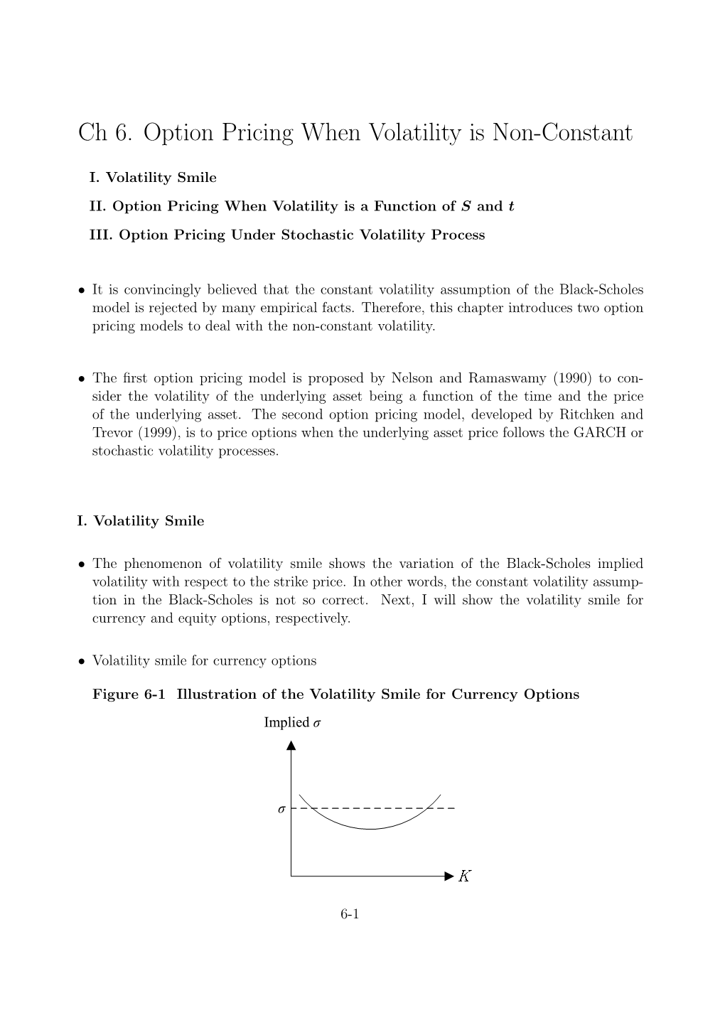 Ch 6. Option Pricing When Volatility Is Non-Constant