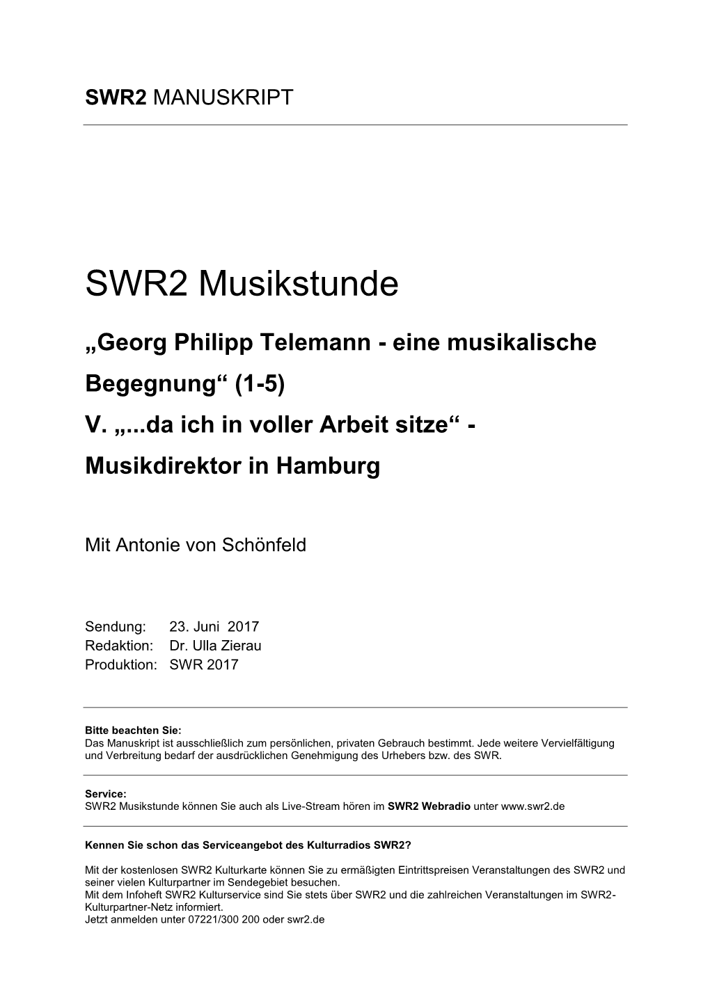 SWR2 Musikstunde