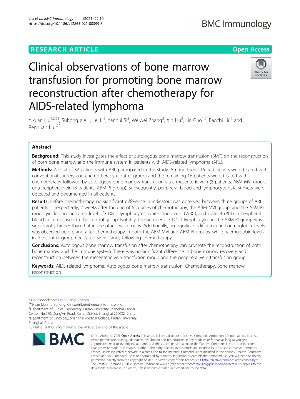 Clinical Observations of Bone Marrow Transfusion for Promoting Bone