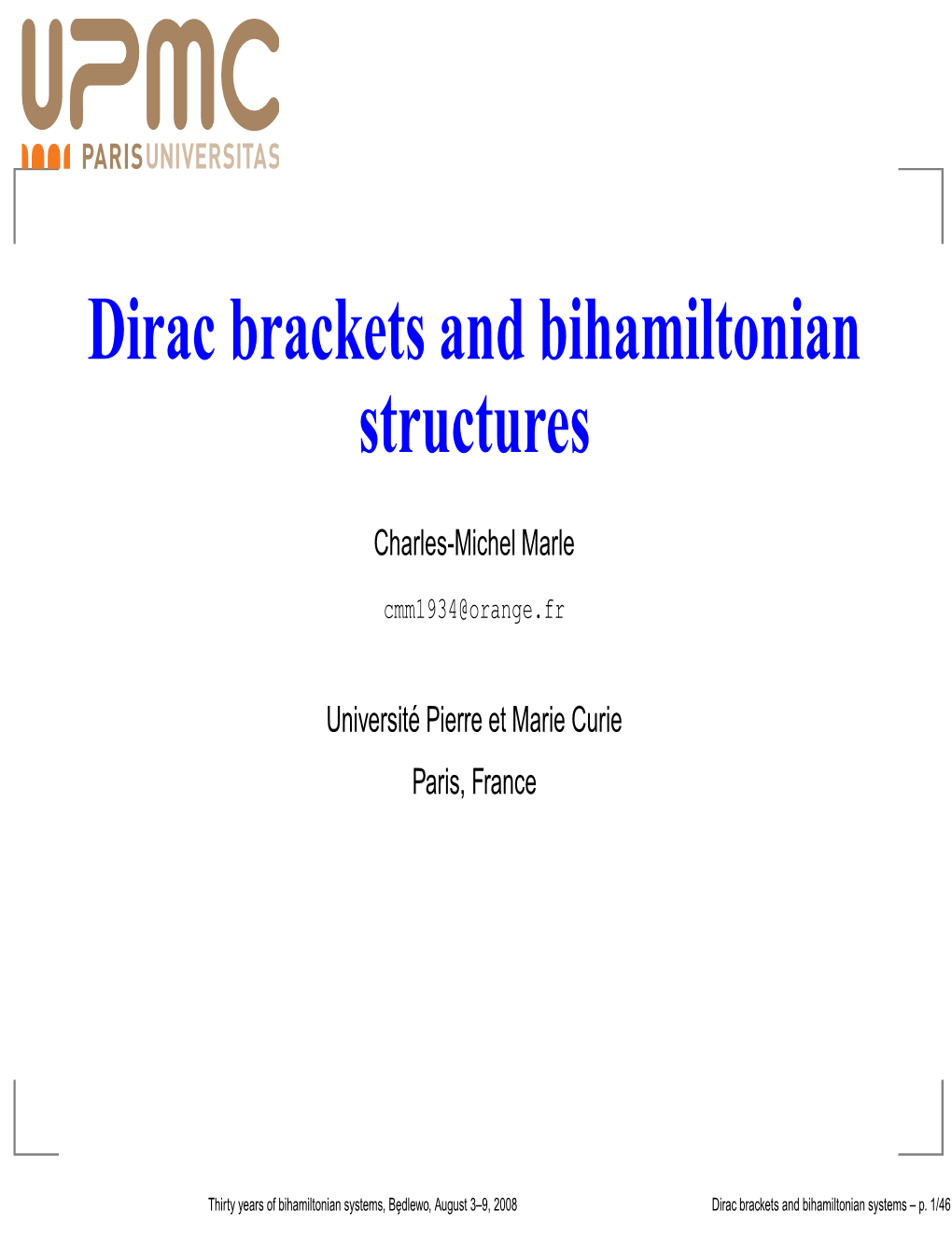 Dirac Brackets and Bihamiltonian Structures