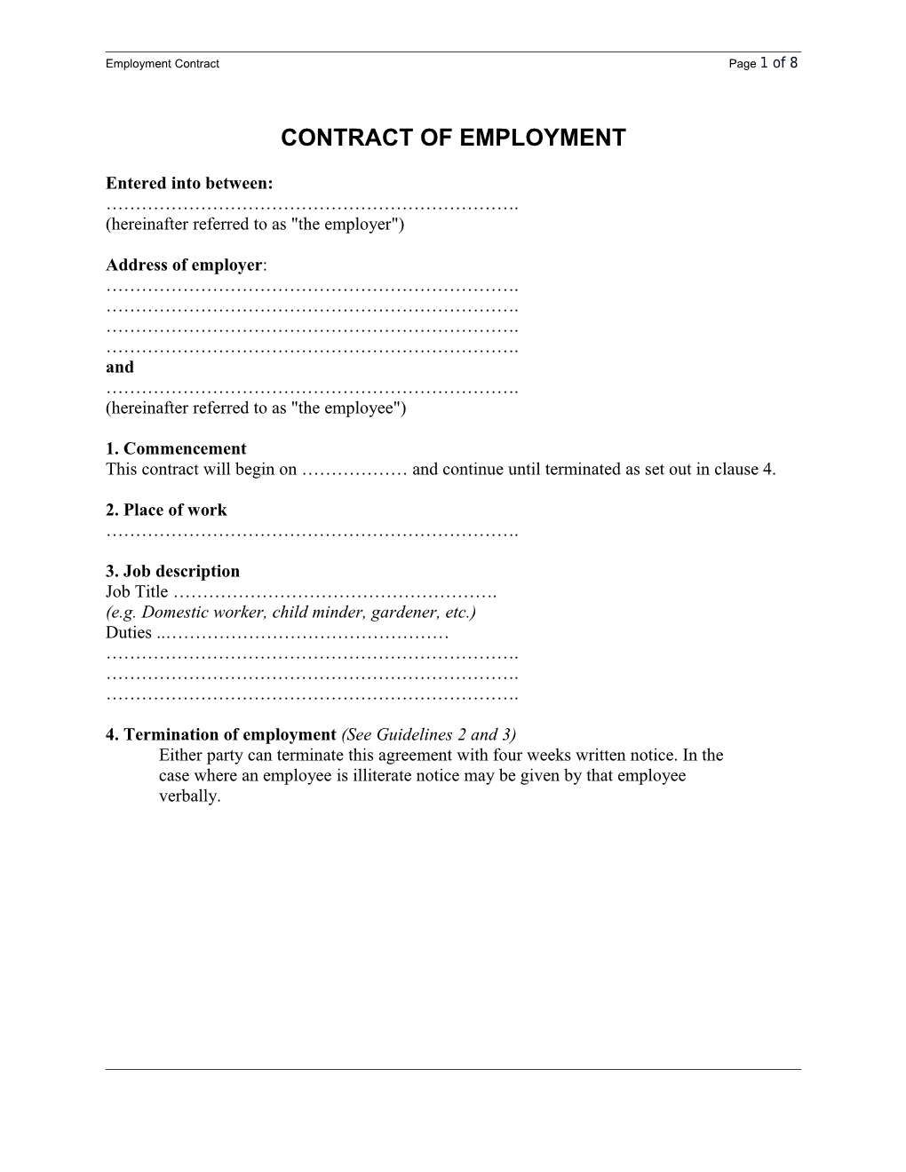 Contract of Employment