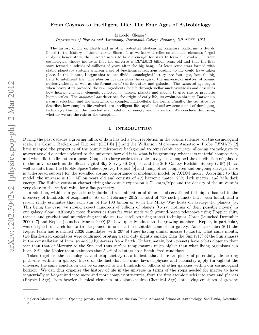 Arxiv:1202.5042V2 [Physics.Pop-Ph] 2 Mar 2012 Bear