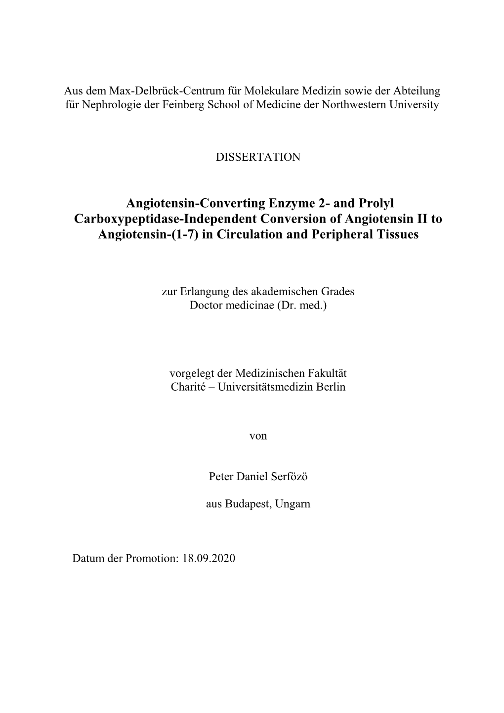 Angiotensin-Converting Enzyme 2- and Prolyl Carboxypeptidase-Independent Conversion of Angiotensin II to Angiotensin-(1-7) in Circulation and Peripheral Tissues