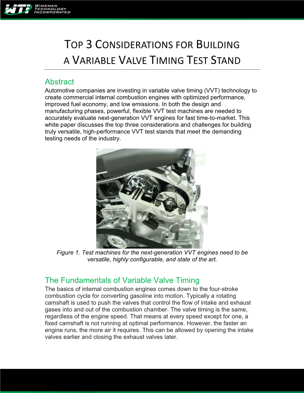 A Variable Valve Timing Test Stand