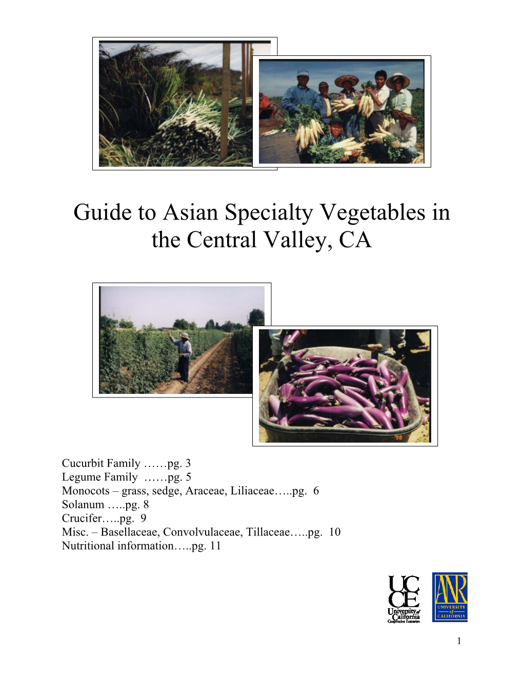 Guide to Asian Specialty Vegetables in the Central Valley, CA