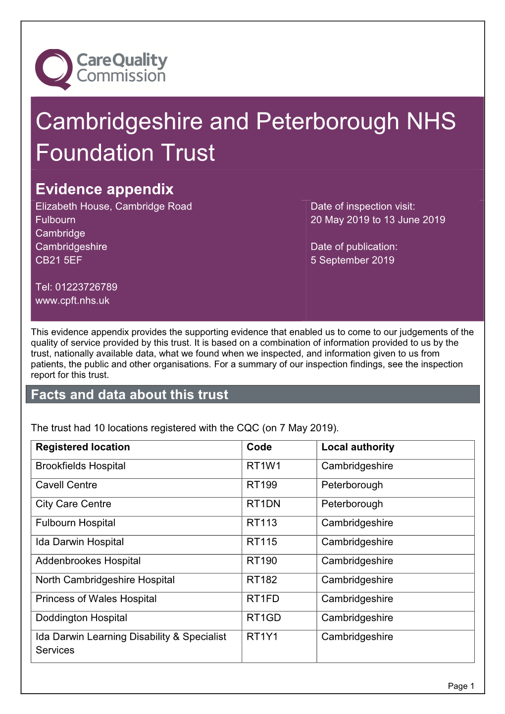 Cambridgeshire and Peterborough NHS Foundation Trust