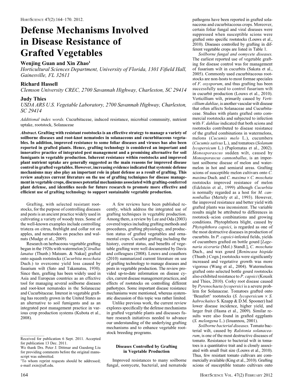 Defense Mechanisms Involved in Disease Resistance of Grafted