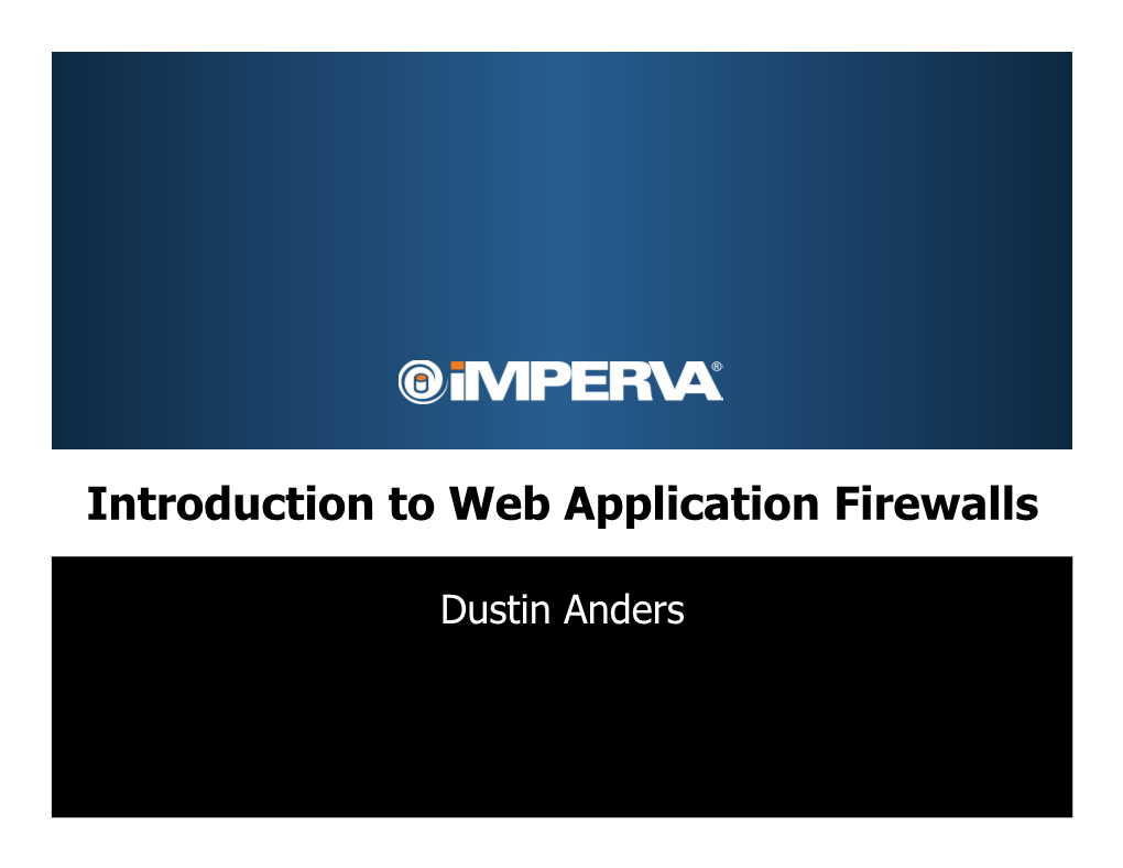 Introduction to Web Application Firewalls.Pptx