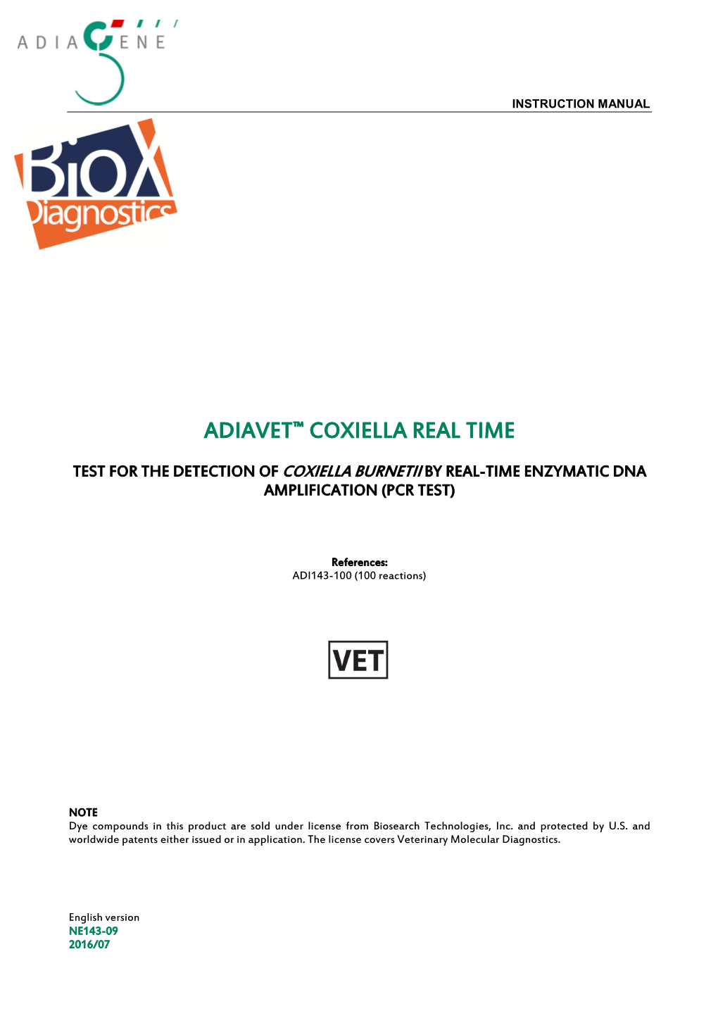 Adiavet™ Coxiella Real Time