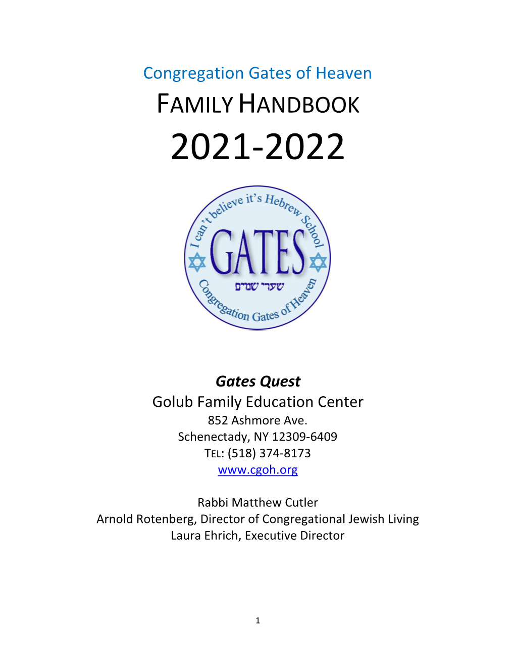 2021-2022 Parent Handbook