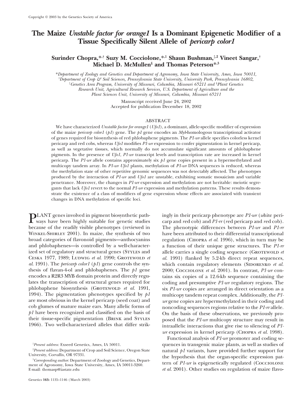 The Maize Unstable Factor for Orange1 Is a Dominant Epigenetic Modifier