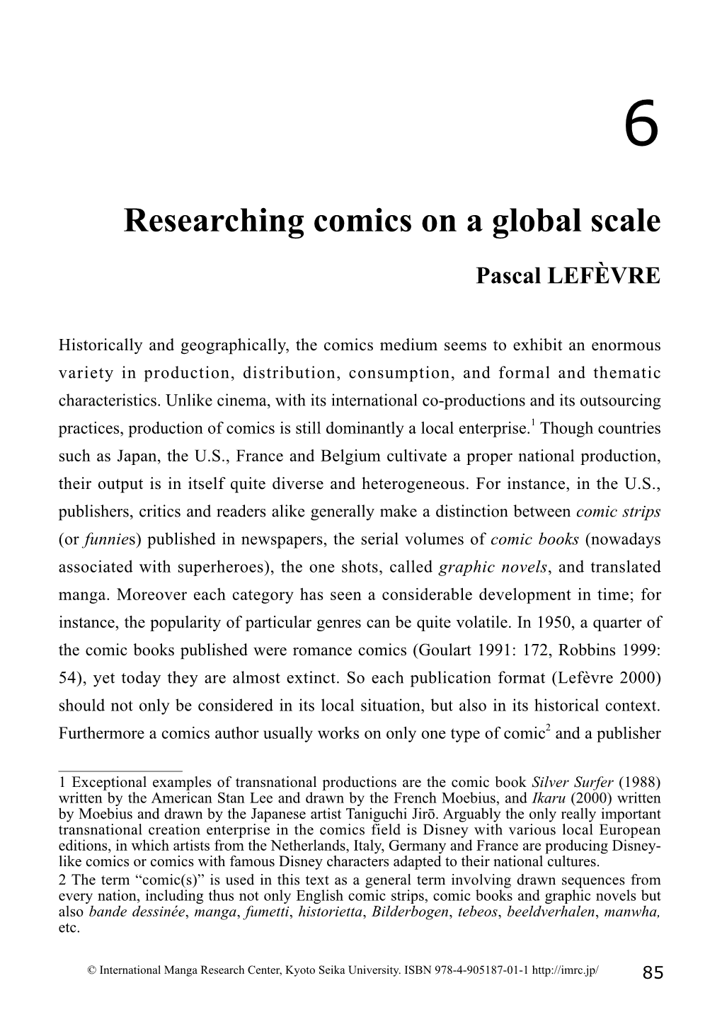 Researching Comics on a Global Scale