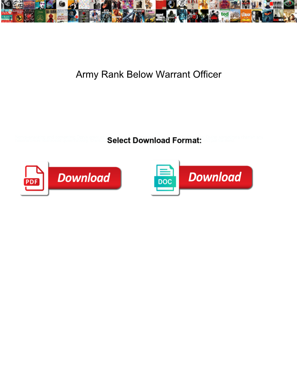 Army Rank Below Warrant Officer